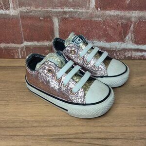 Converse Kids Glitter Sneakers - Pink and Gold